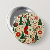 Midden-eeuwse Yuletide Mozaïek Ronde Button 7,6 Cm (Voorkant /achterkant)