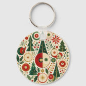 Midden-eeuwse Yuletide Mozaïek Sleutelhanger (Achterkant)