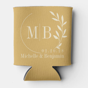 Midden-eeuwse Zand Zonsopgang Blad Trouw Monogram Blikjeskoeler
