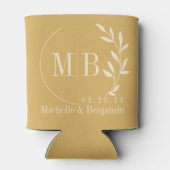 Midden-eeuwse Zand Zonsopgang Blad Trouw Monogram Blikjeskoeler (Achterkant)