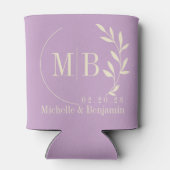 Midden-Eeuwse Zomer Seringeblad Bruiloftsmonogram Blikjeskoeler (Achterkant)