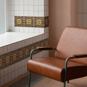 Midden-eeuwse zon Abstracte symmetrie kunstambacht Tegeltje