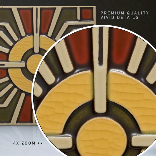 Midden-eeuwse zon Abstracte symmetrie kunstambacht Tegeltje