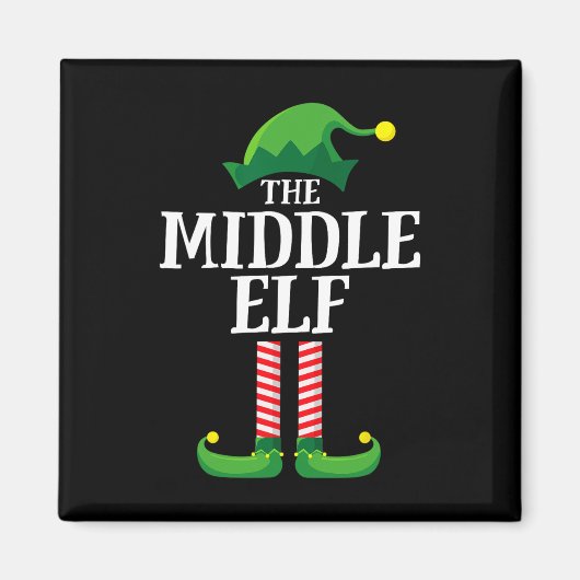 Midden Elf Shirt Matching Familie Fun Broer Groep Magneet (Voorkant)