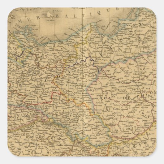 Midden-Europa 3 Vierkante Sticker (Voorkant)