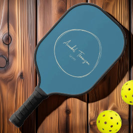 Midden-euw Modern Diep Aqua | Scriptnaam Pickleball Paddle