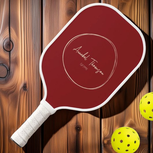 Midden-euw Modern Diep Kranberry | Scriptnaam Pickleball Paddle