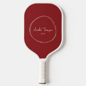 Midden-euw Modern Diep Kranberry | Scriptnaam Pickleball Paddle (Achterkant)