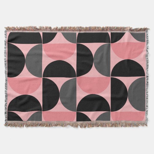 Midden-euw Modern Roze zwart en grijs Deken (Voorkant)
