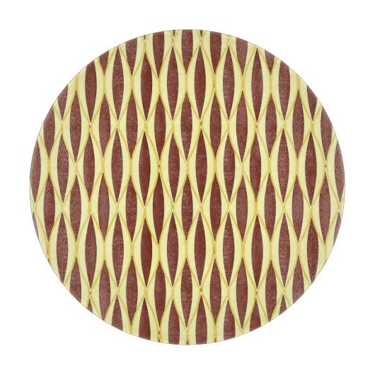 Midden-euwse lintprint - bruin en goud snijplank (Voorkant)