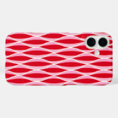 Midden-euwse lintprint, diep koraalrood en roze Case-Mate iPhone case (Achterkant (horizontaal))