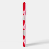 Midden-euwse lintprint, diep koraalrood en roze Case-Mate iPhone case (Achterkant / Rechts)