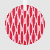 Midden-euwse lintprint, dieprode koraal en roze ornament (achterkant)
