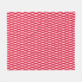 Midden-euwse lintprint, dieprood koraalrood en roz fleece deken (Voorkant (Horizontaal))
