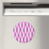 Midden-euwse lintprint - roze en grijs magneet (Insitu (Vaatwasser))