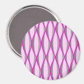 Midden-euwse lintprint - roze en grijs magneet (Voorkant / Achterkant)