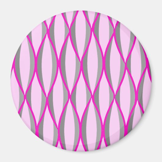 Midden-euwse lintprint - roze en grijs magneet (Voorkant)