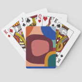 Midden-euwse moderne abstracte geometrische patroo pokerkaarten (Achterkant)