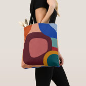 Midden-euwse moderne abstracte geometrische patroo tote bag (Dichtbij)