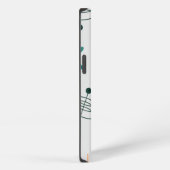 Midden-euwse moderne atoomboemerangs iPhone hoesje (Rechterkant)