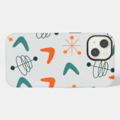Midden-euwse moderne atoomboemerangs iPhone hoesje (Achterkant horizontaal)