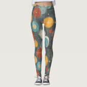 Midden-euwse moderne atoomcirkels leggings (Voorkant)