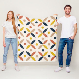 Midden-euwse moderne bloemstippatroon fleece deken