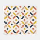 Midden-euwse moderne bloemstippatroon fleece deken (Voorkant (Horizontaal))