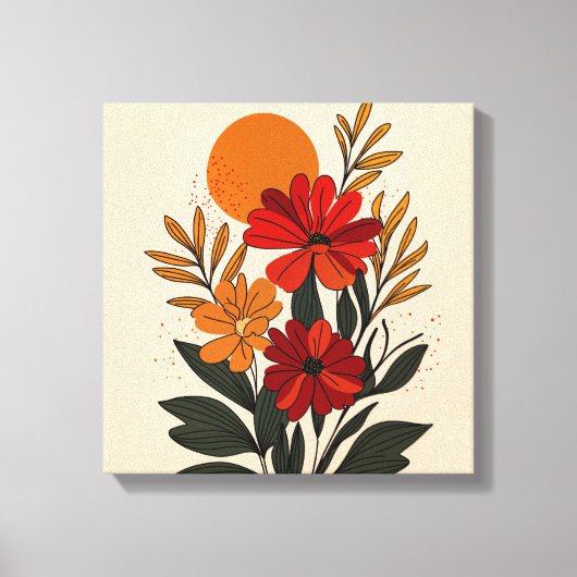 Midden-euwse moderne botanische canvas kunst (Voorkant)