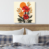 Midden-euwse moderne botanische canvas kunst (Insitu (Slaapkamer))