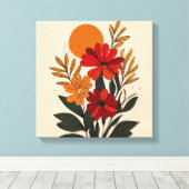 Midden-euwse moderne botanische canvas kunst (Insitu (Houten vloer))