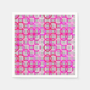 Midden-euwse moderne cirkels, roze, magenta en gri servetten