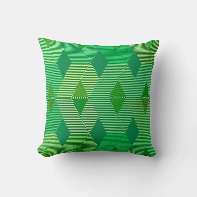 Midden-euwse moderne diamantprint, jade groen kussen (Voorkant)