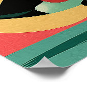 Midden-euwse moderne eend Vet geometrisch kunstwer Poster (Hoek)