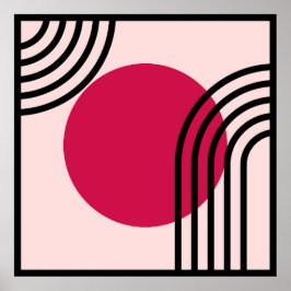 Midden-euwse moderne geometrische kunst poster