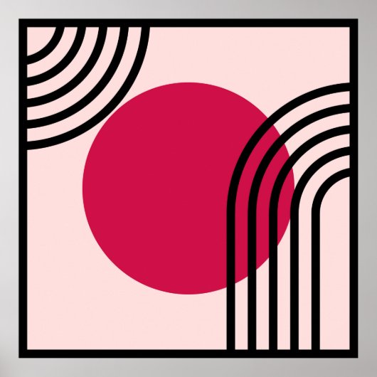 Midden-euwse moderne geometrische kunst poster (Voorkant)