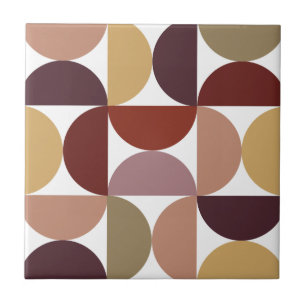 Midden-euwse moderne geometrische retro terracotta tegeltje