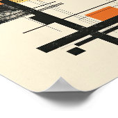 Midden-euwse moderne geometrische zonsondergang poster (Hoek)