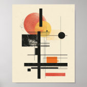 Midden-euwse moderne geometrische zonsondergang poster (Voorkant)