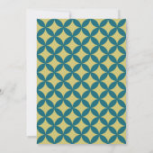 Midden-euwse moderne gouden en teal mod bruidsdouc kaart (Achterkant)