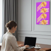 Midden-euwse moderne gouden geometrische abstracte canvas afdruk