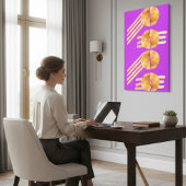 Midden-euwse moderne gouden geometrische abstracte canvas afdruk