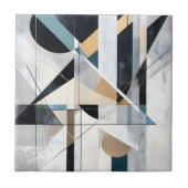 Midden-euwse moderne gouden teal geometrische abst tegeltje (Voorkant)