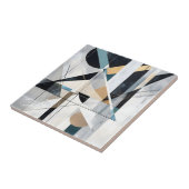 Midden-euwse moderne gouden teal geometrische abst tegeltje (Zijkant)