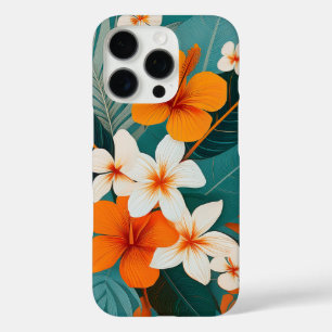 Midden-euwse moderne Hawaiaanse hibiscus en Plumer iPhone 16 Pro Hoesje