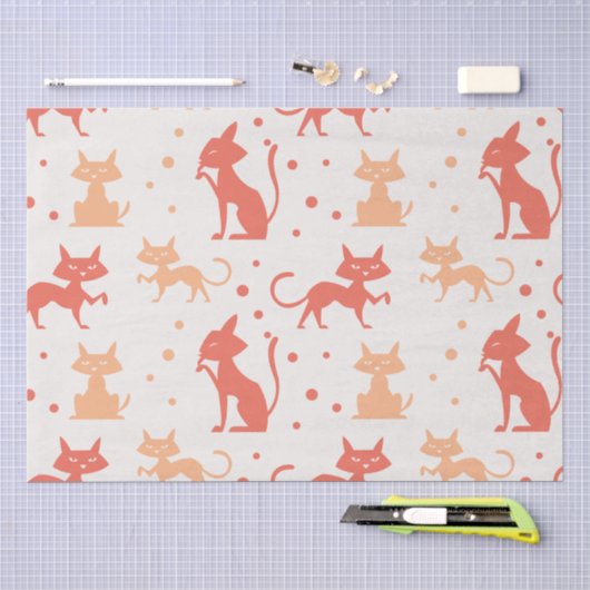 Midden-euwse moderne kattenpatroon tissuepapier (Craft)