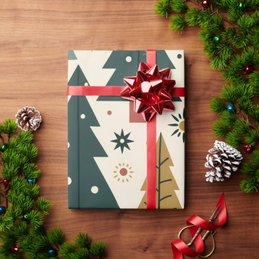 Midden-euwse moderne kerst cadeaupapier (Feestdagen Geschenken)