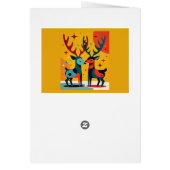 Midden-euwse moderne kitsch kerst rendieren (Achterkant)
