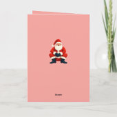 Midden-euwse moderne kitscherige kerstman kaart (Achterkant)