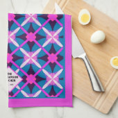 Midden-euwse moderne levendige kleuren thee theedoek (Quarter Fold)